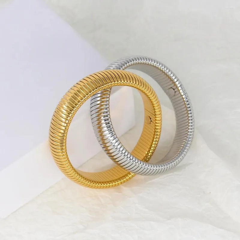 Ornate Obsession Silver Gold Bracelet - Thick