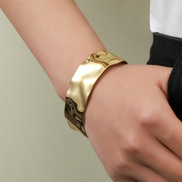 Twilight Textured Gold Cuff - Salty Accessories