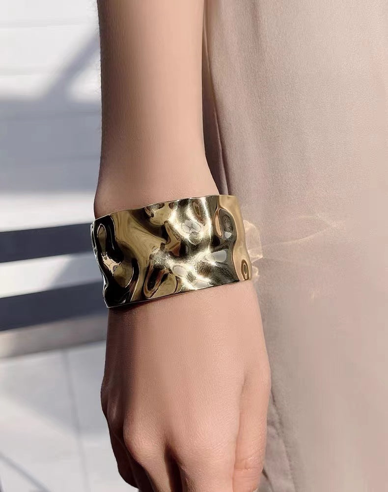 Glimmering Grace Gold Cuff - Salty Accessories