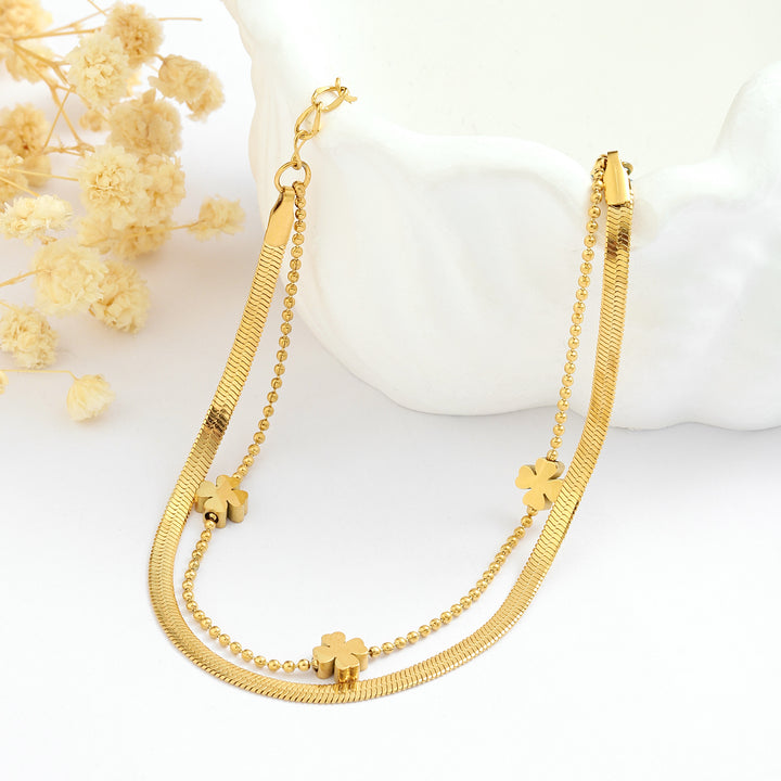 Layered Clover Gold Bracelet - Salty Accessories