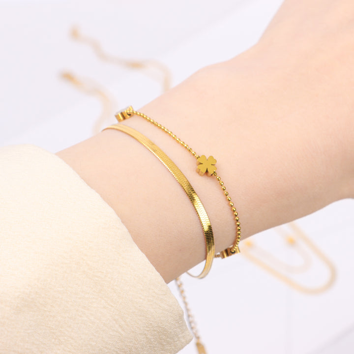 Layered Clover Gold Bracelet