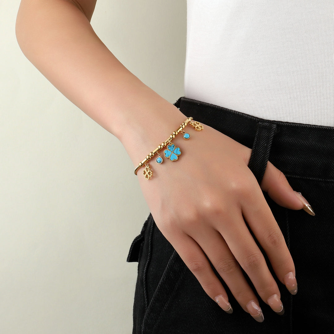 Enchanted Blue Clover Bracelet - Salty Accessories