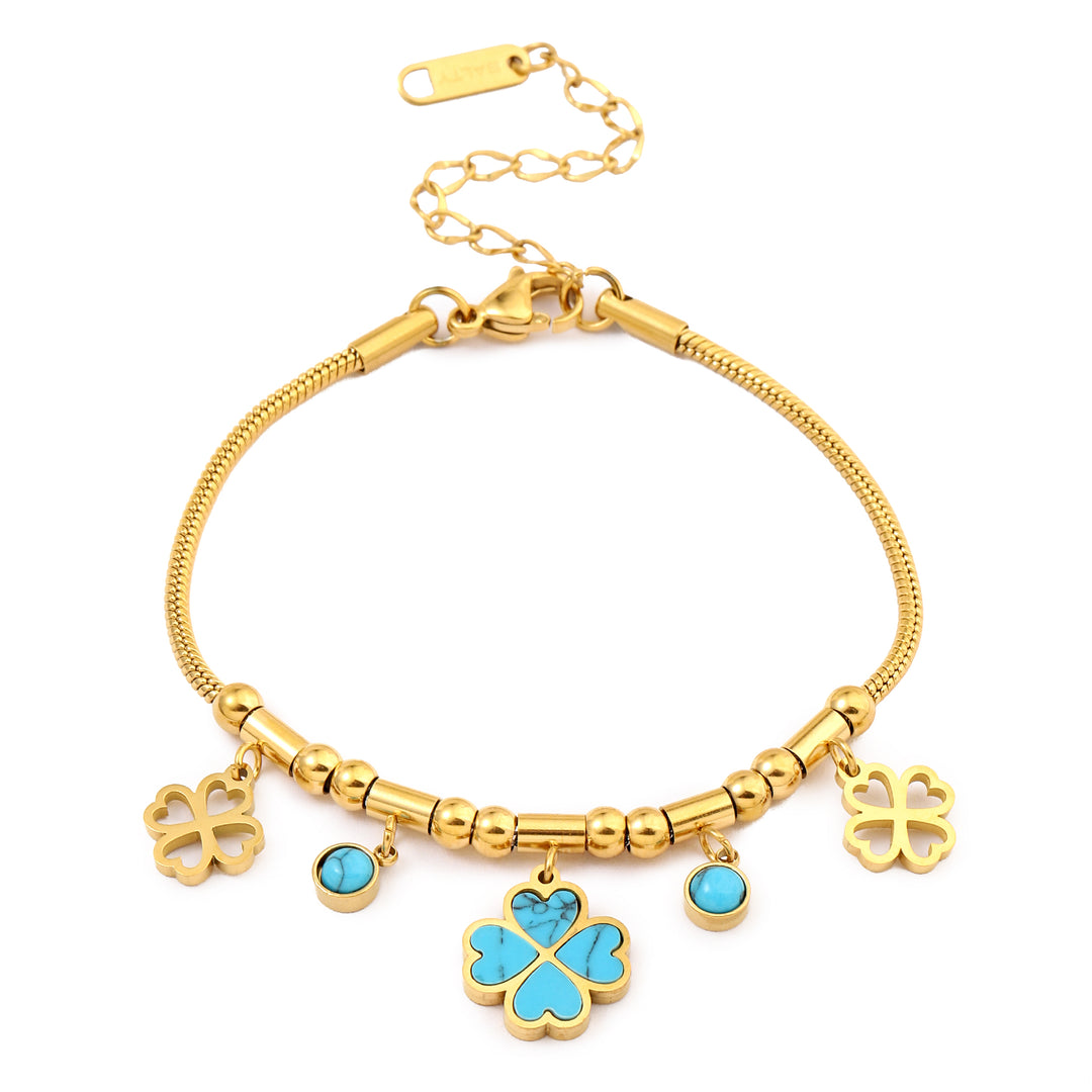 Enchanted Blue Clover Bracelet - Salty Accessories