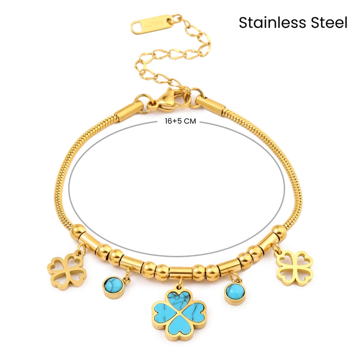 Enchanted Blue Clover Bracelet - Salty Accessories