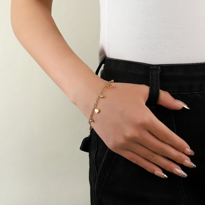 Multi layered Heart Gold Bracelet - Salty Accessories