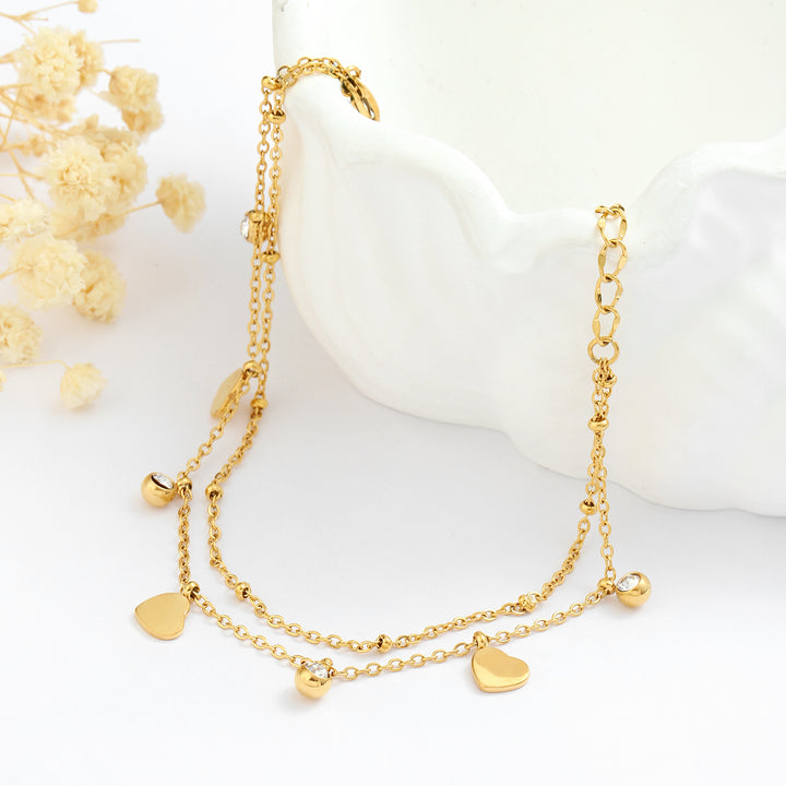 Multi layered Heart Gold Bracelet - Salty Accessories