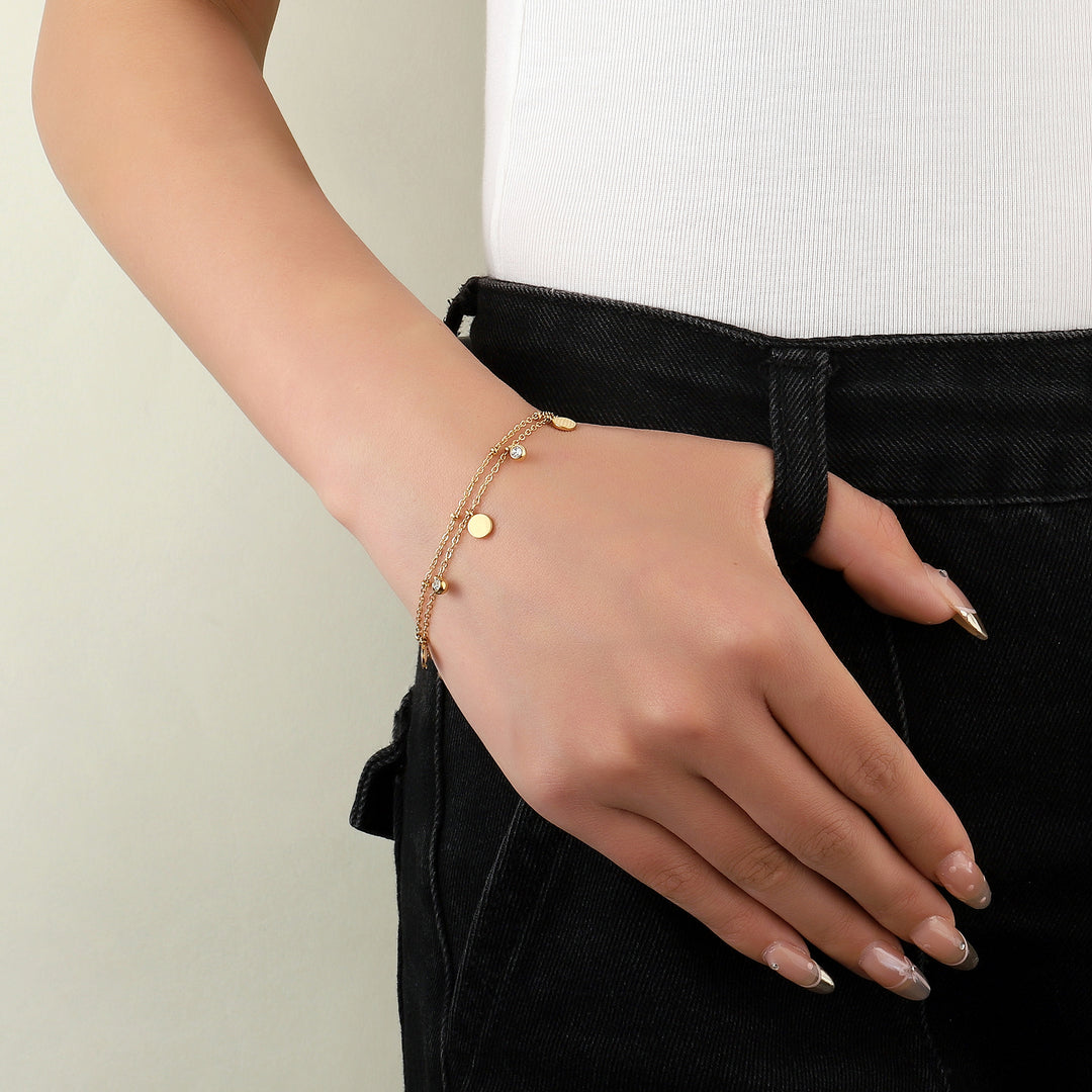 Gold Sparkle Stone Link Bracelet - Salty Accessories