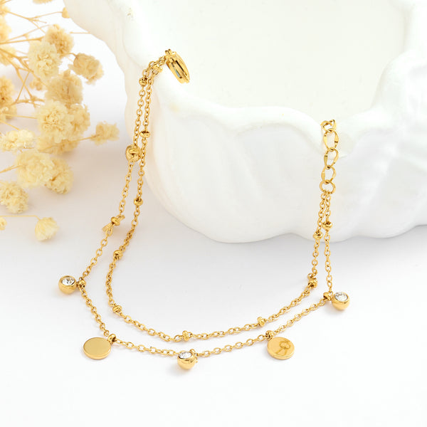 Gold Sparkle Stone Link Bracelet
