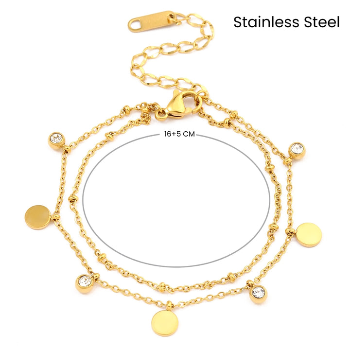 Gold Sparkle Stone Link Bracelet - Salty Accessories