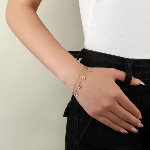 LOVE Heart Gold Bracelet