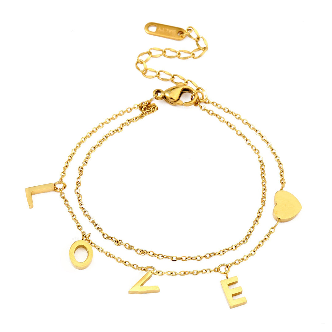 LOVE Heart Gold Bracelet