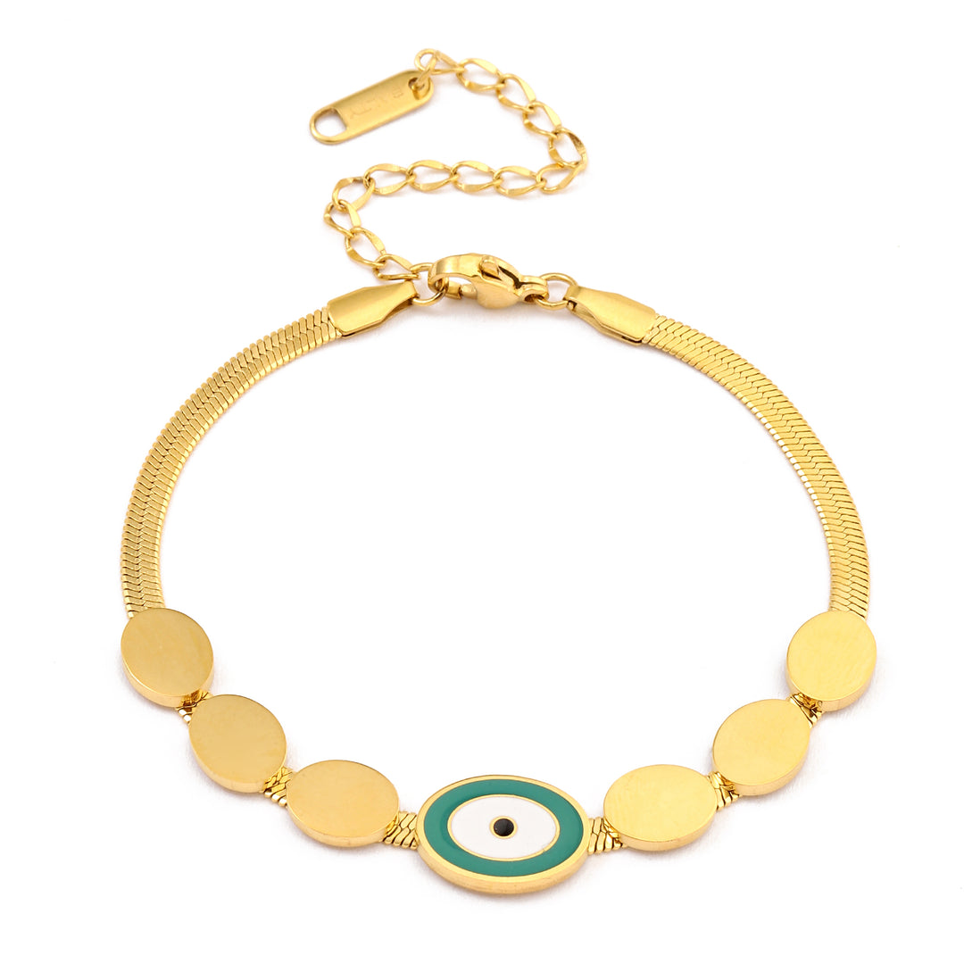 Evil Eye Gold Drop Bracelet - Salty Accessories