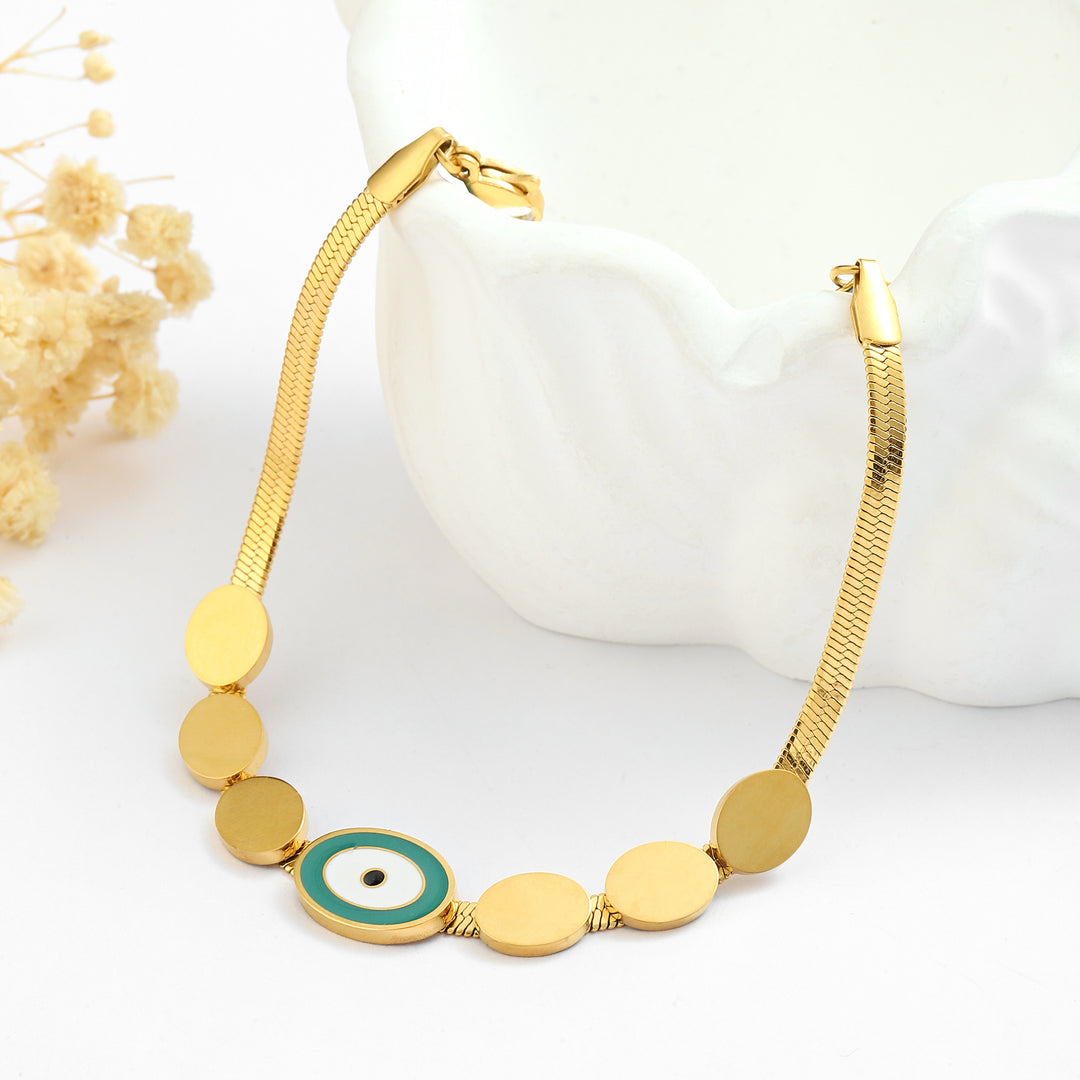 Evil Eye Gold Drop Bracelet - Salty Accessories