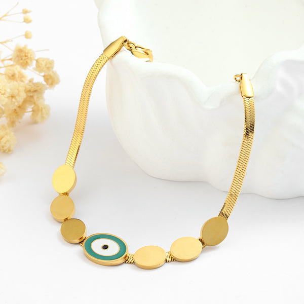 Evil Eye Gold Drop Bracelet