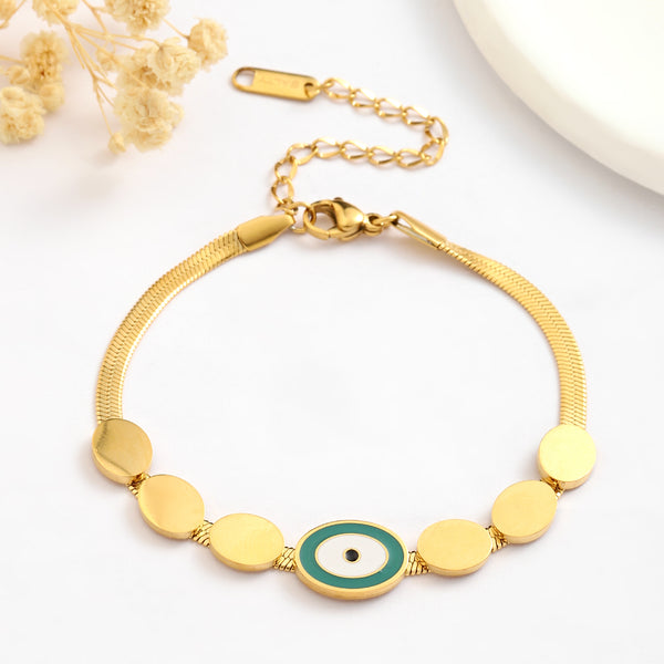 Evil Eye Gold Drop Bracelet