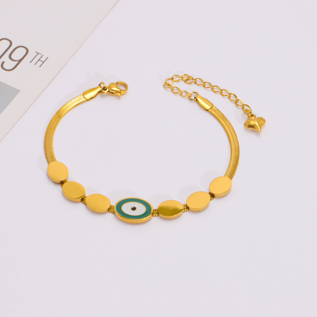 Evil Eye Gold Drop Bracelet - Salty Accessories