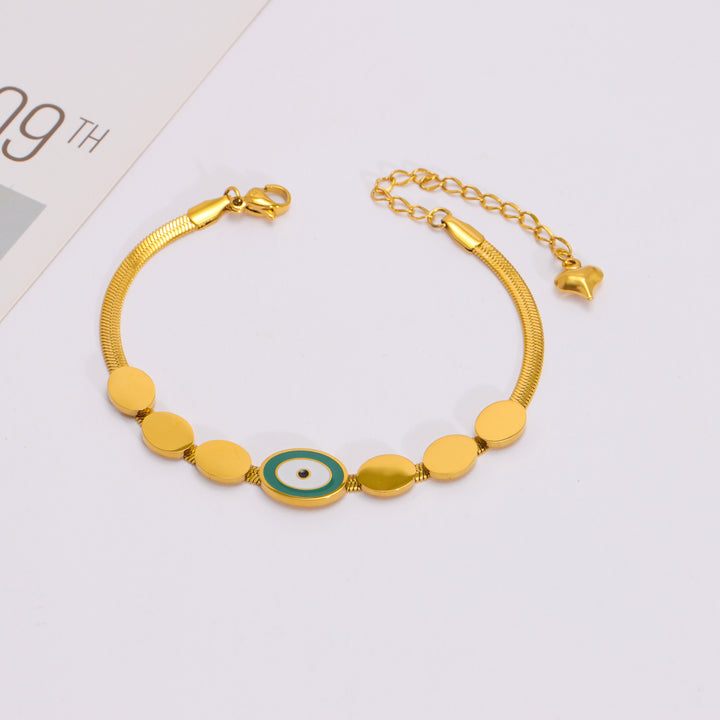 Evil Eye Gold Drop Bracelet - Salty Accessories