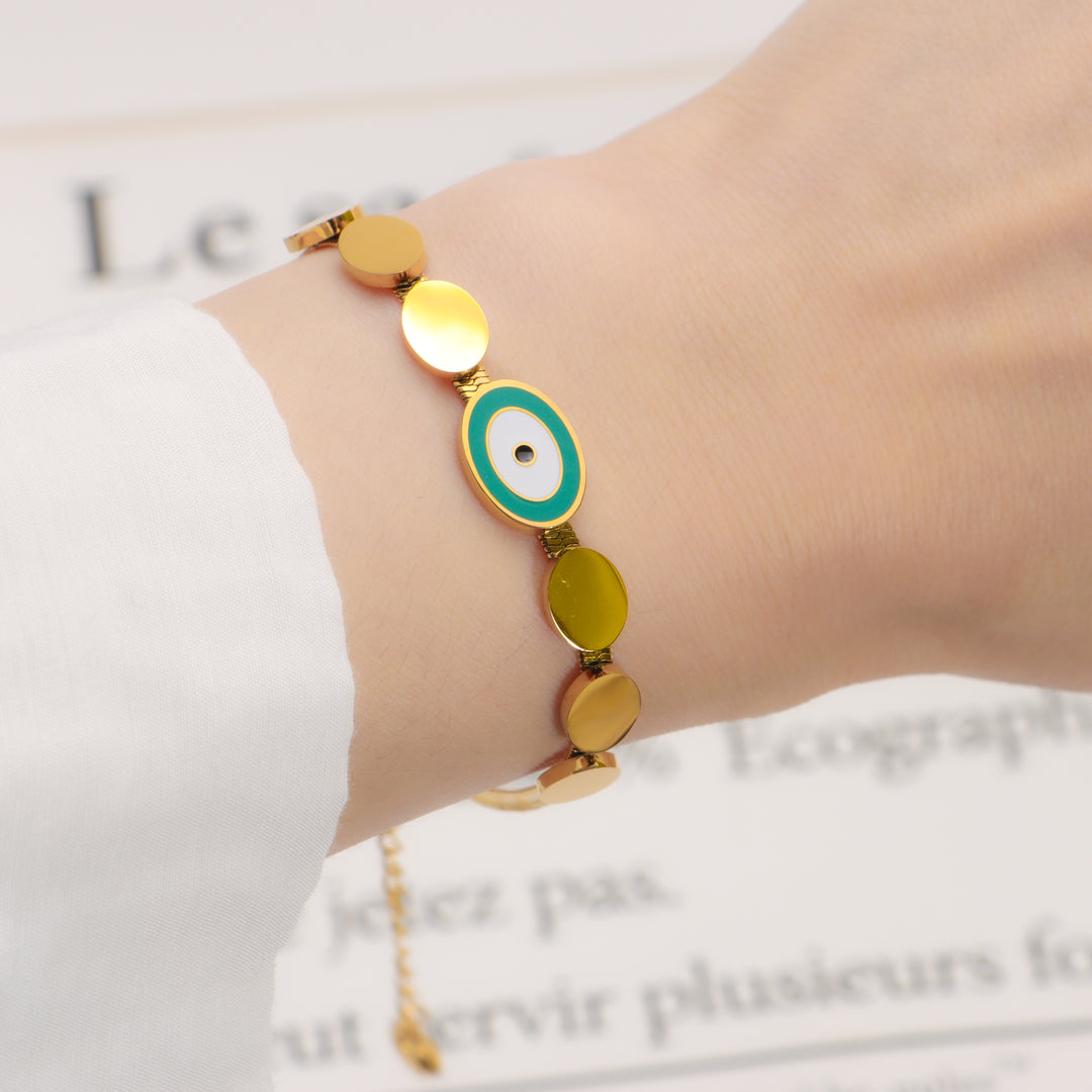 Evil Eye Gold Drop Bracelet