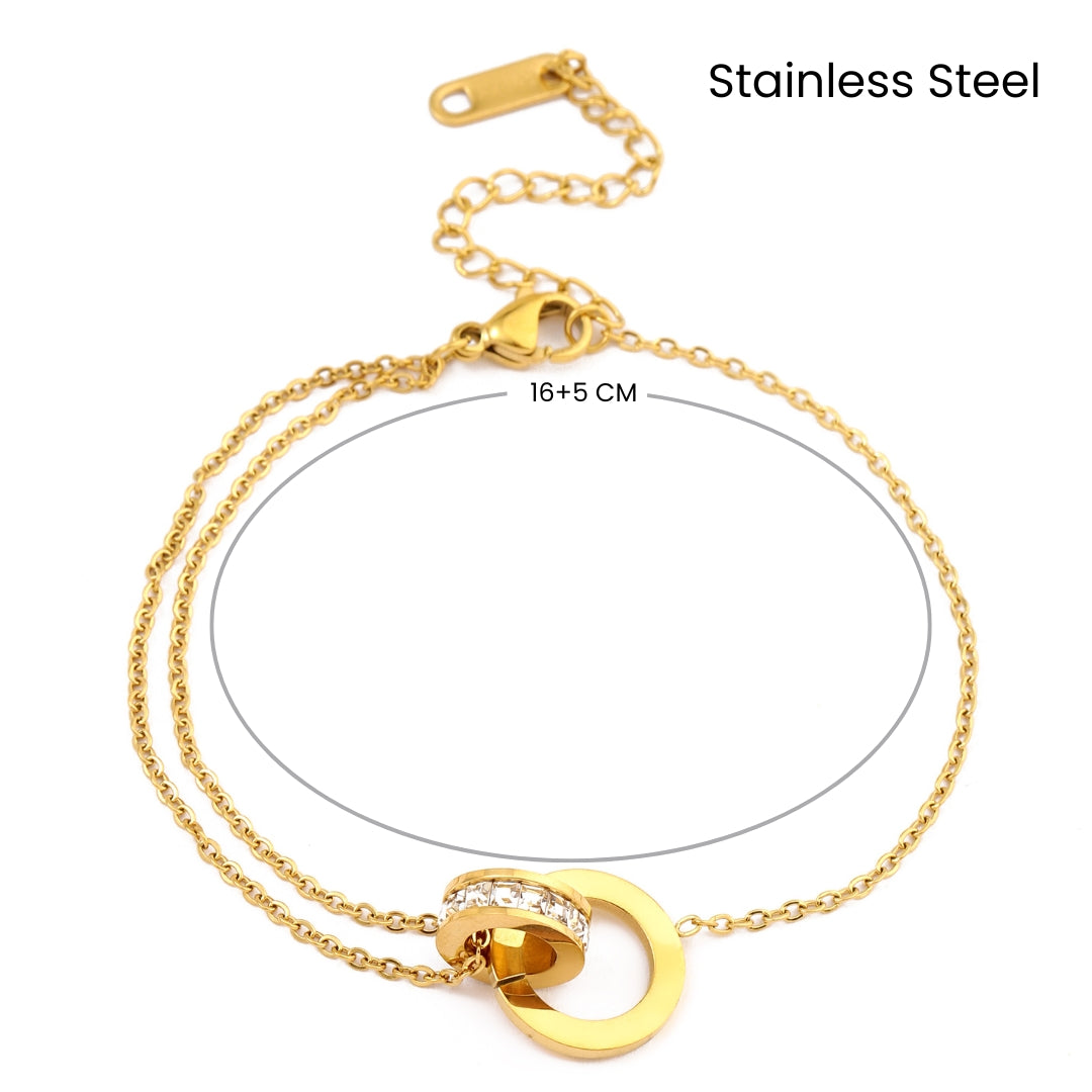 Circle Linked Gold Bracelet - Salty Accessories