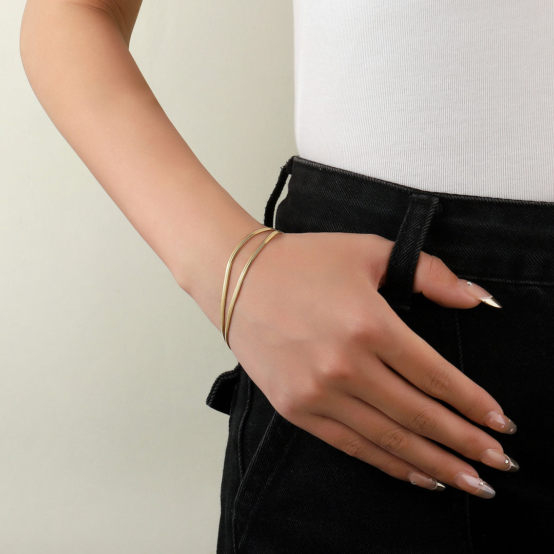 Simple Layered Gold Bracelet