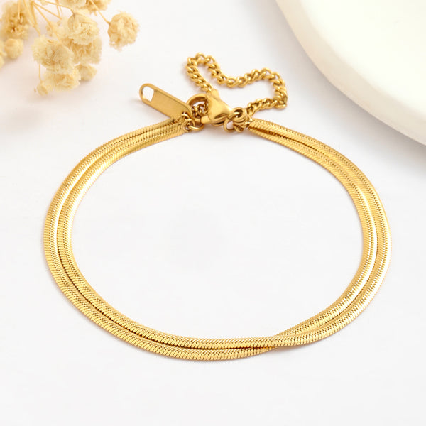 Simple Layered Gold Bracelet