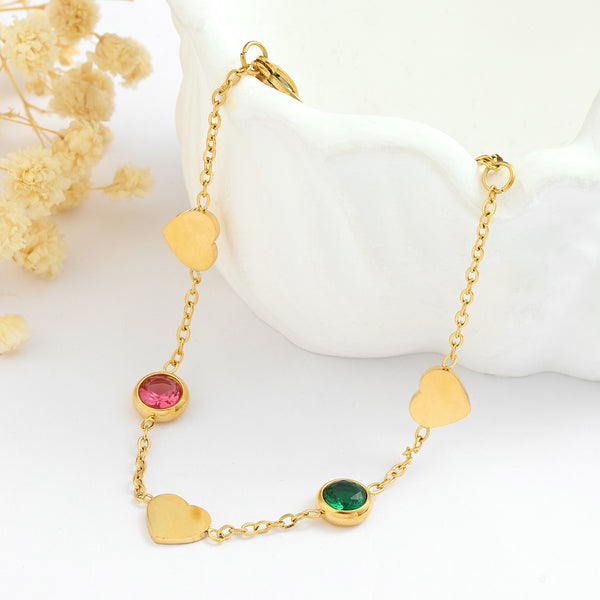 Multi Charm Gold Bracelet