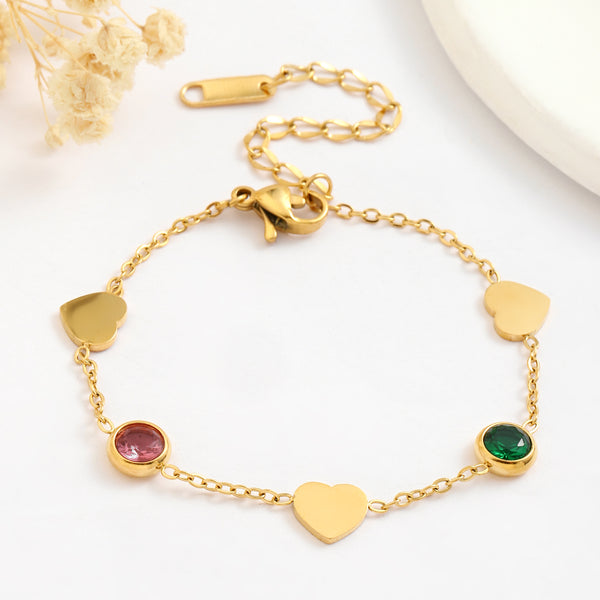 Multi Charm Gold Bracelet
