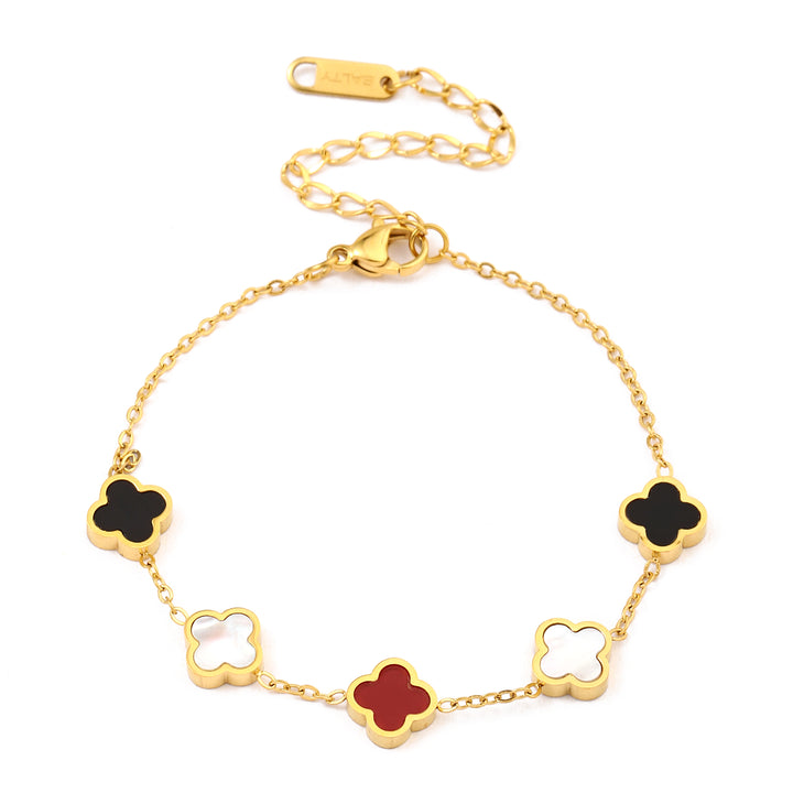 Cherish Clover Multicolor gold Bracelet - Salty Accessories