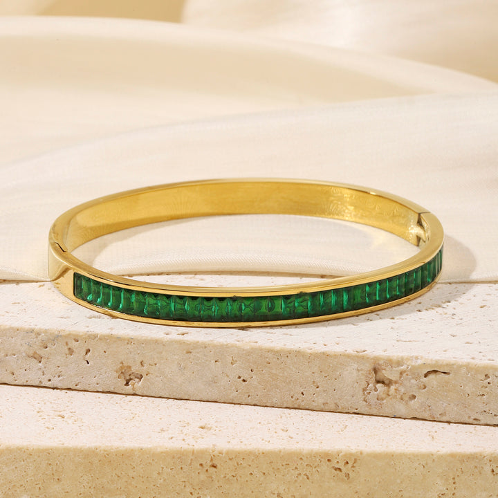 Emerald Tennis Gold Bracelet - Salty Accessories