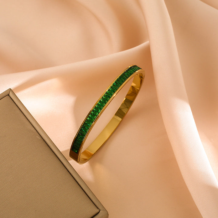 Emerald Tennis Gold Bracelet - Salty Accessories