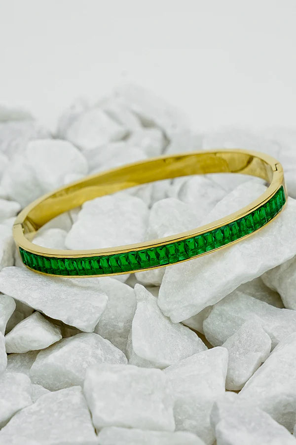 Emerald Tennis Gold Bracelet - Salty Accessories