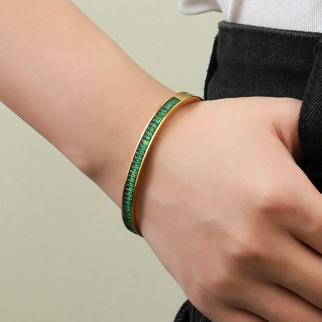 Emerald Tennis Gold Bracelet