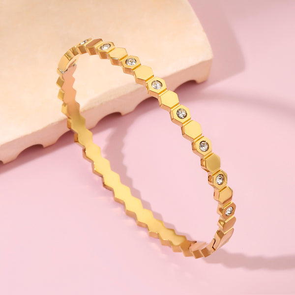 Ebullience Crystal Gold Bracelet