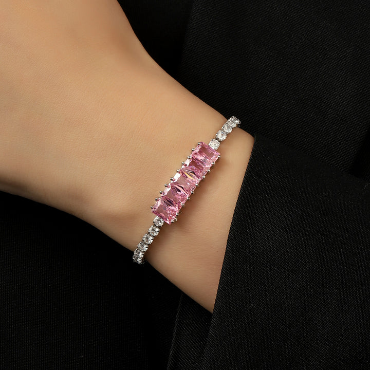 Kalea Pink Crystal Tennis Bracelet - Salty Accessories