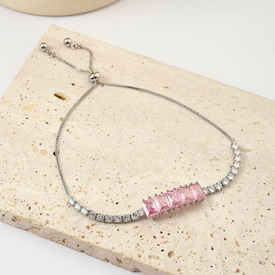 Kalea Pink Crystal Tennis Bracelet - Salty Accessories