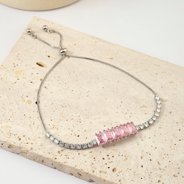 Kalea Pink Crystal Tennis Bracelet
