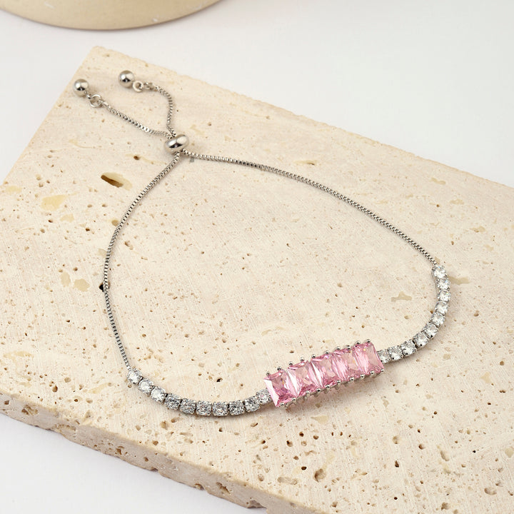 Kalea Pink Crystal Tennis Bracelet - Salty Accessories