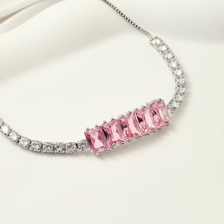 Kalea Pink Crystal Tennis Bracelet - Salty Accessories