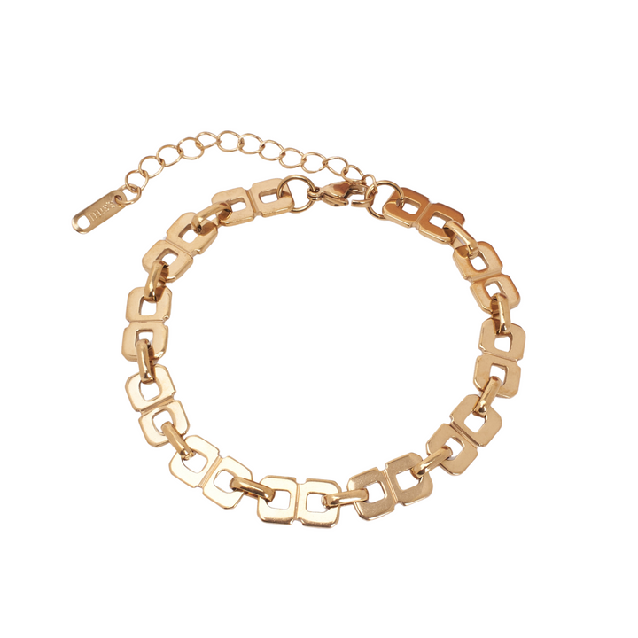 Geometric Chain Gold Bracelet