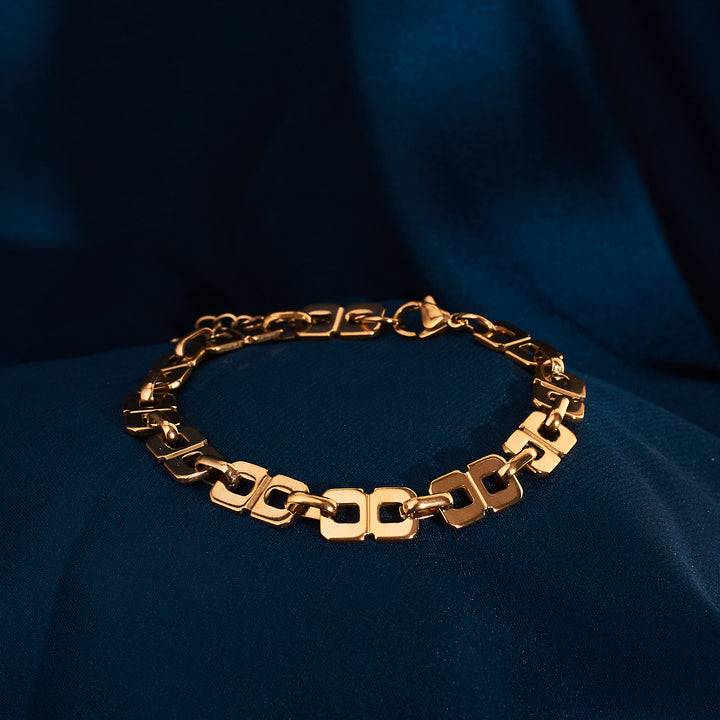 Geometric Chain Gold Bracelet