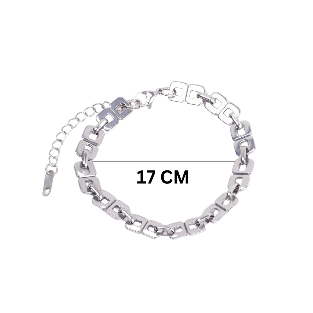 Geometric Chain Silver Bracelet - Salty Accessories