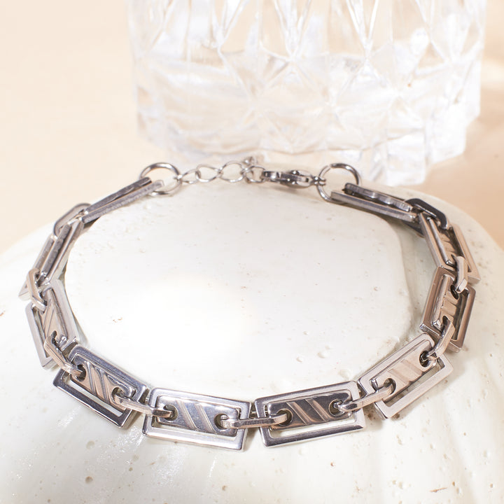 Modern Edge Silver Bracelet