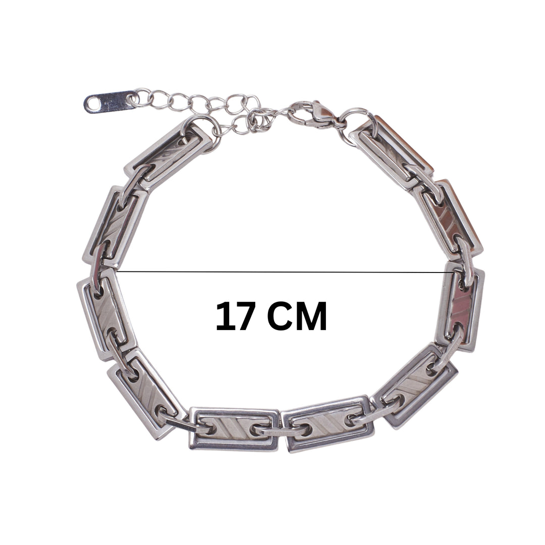 Modern Edge Silver Bracelet