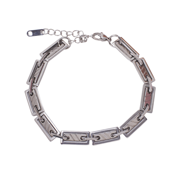 Modern Edge Silver Bracelet