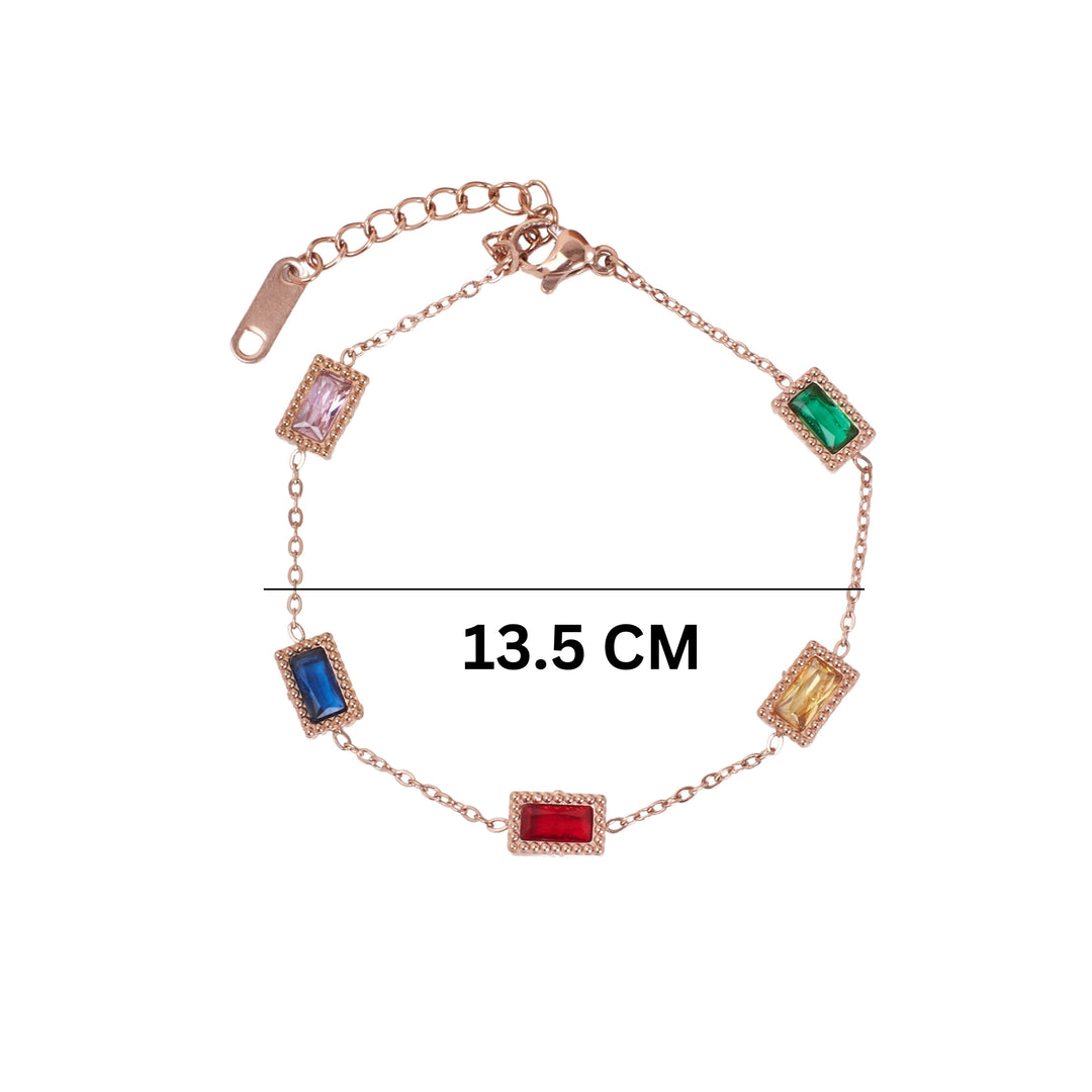 Moon Gemstone Link Rosegold Bracelet