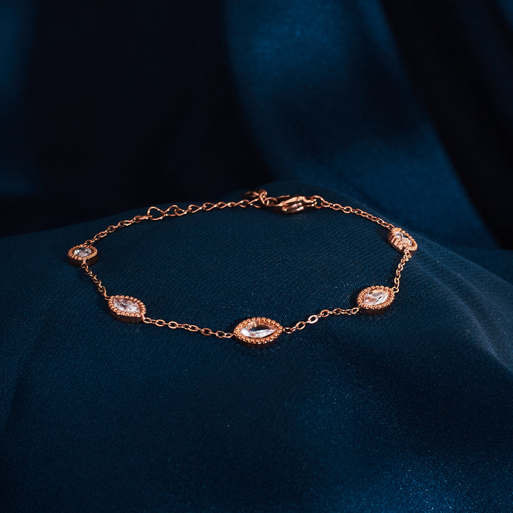 Crystal Cascade White Stone Bracelet - Salty Accessories