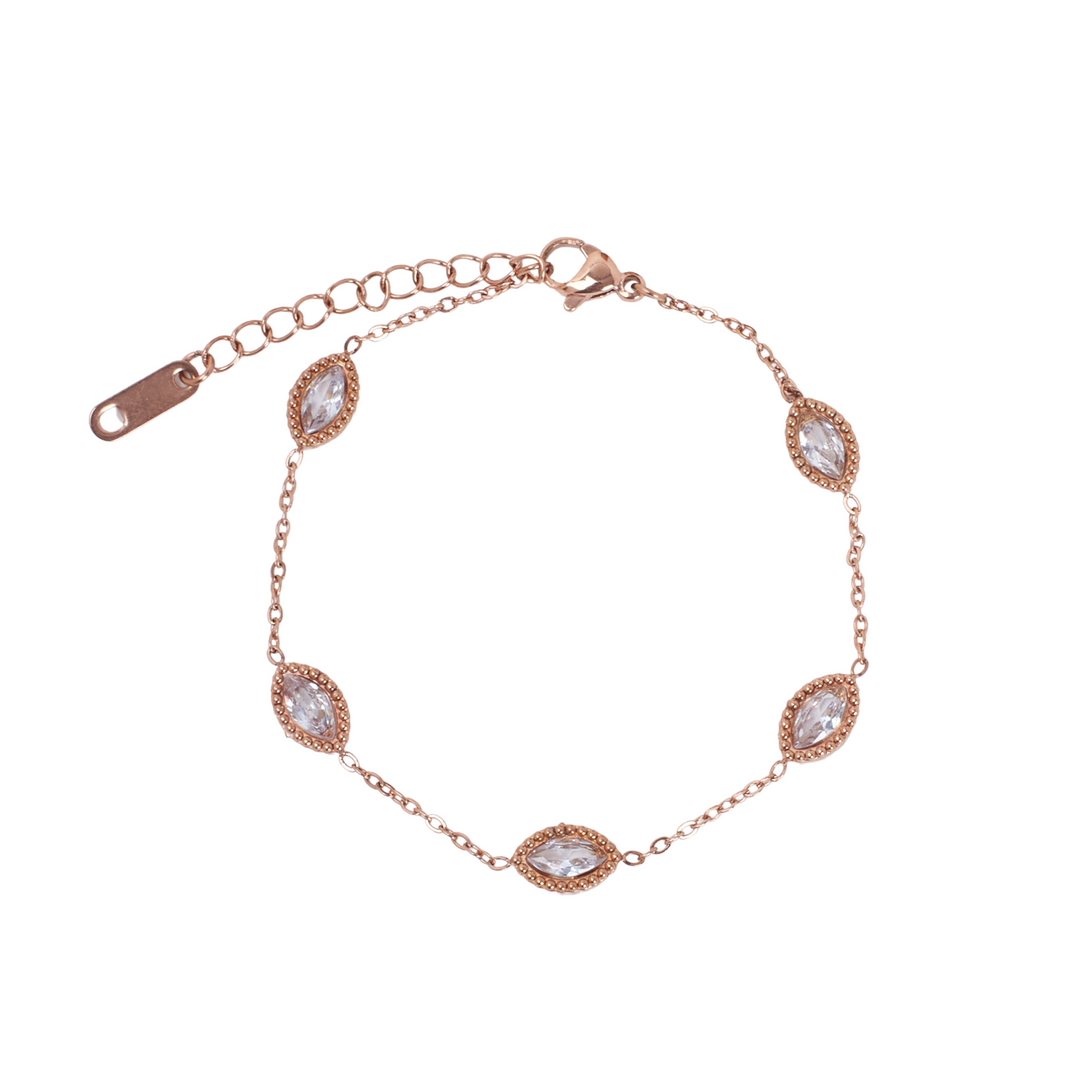 Crystal Cascade White Stone Bracelet - Salty Accessories