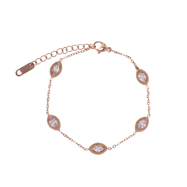 Crystal Cascade White Stone Bracelet - Salty Accessories