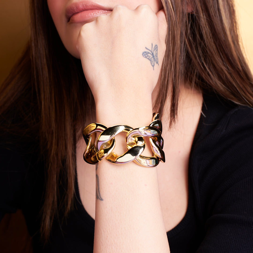 Modern Gold Paper Chain Bracelet