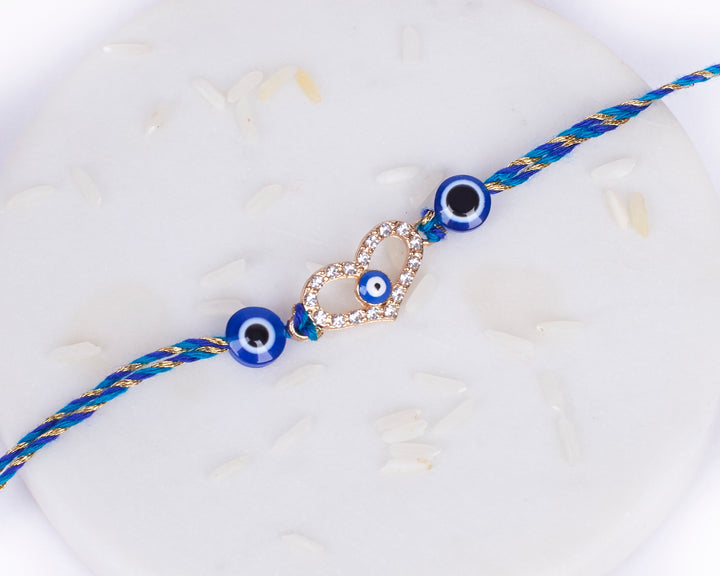 Evil Eye Heart Rakhi - Salty Accessories